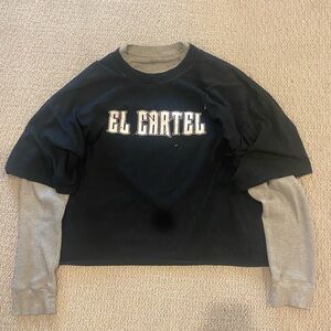 Black and Gray El Cartel Layered Shirt